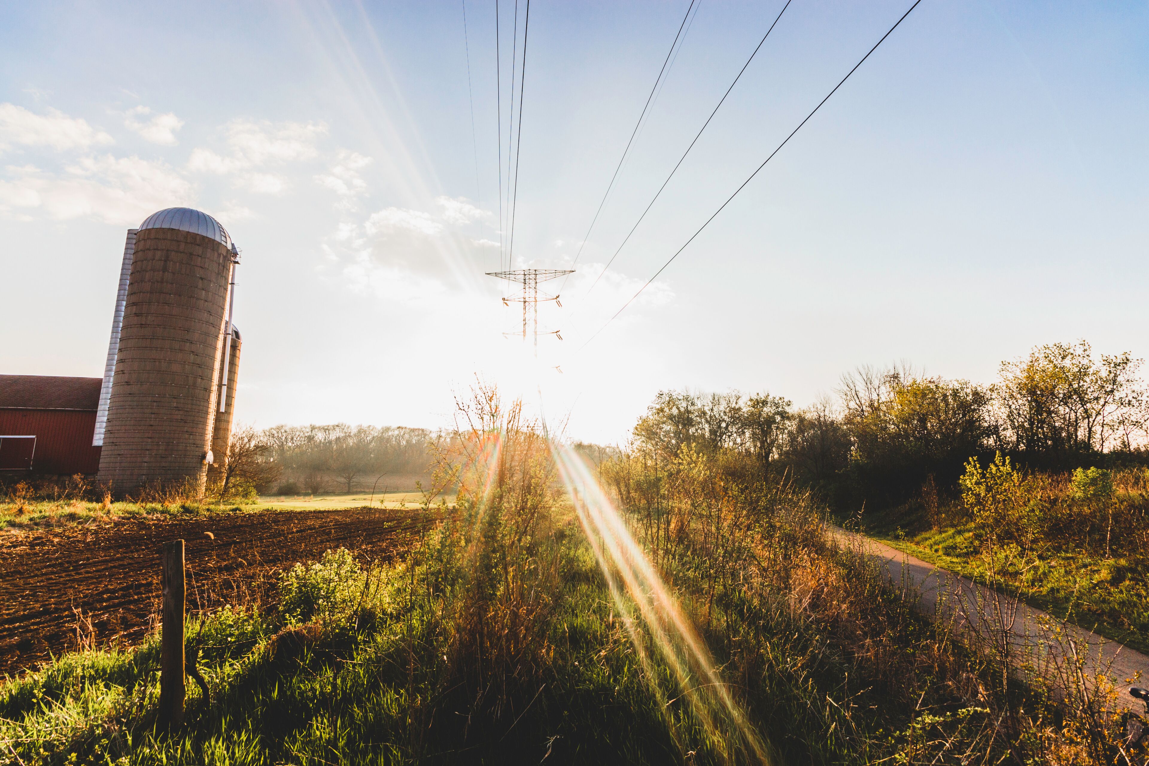 Farm in Rural Wisconsin Near Sunset