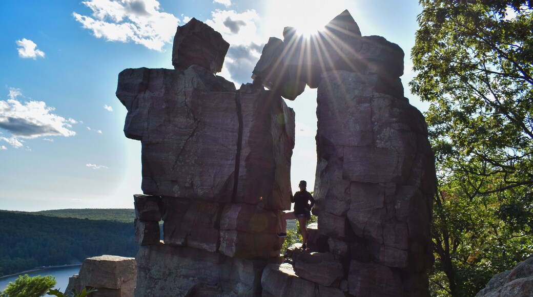 One of my best adventures was hiking to the top of the bluffs and climbing into Devil's Doorway at Devil's Lake State Park ❤️🏞️ #adventure