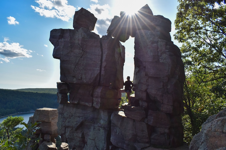 One of my best adventures was hiking to the top of the bluffs and climbing into Devil's Doorway at Devil's Lake State Park ❤️🏞️ #adventure