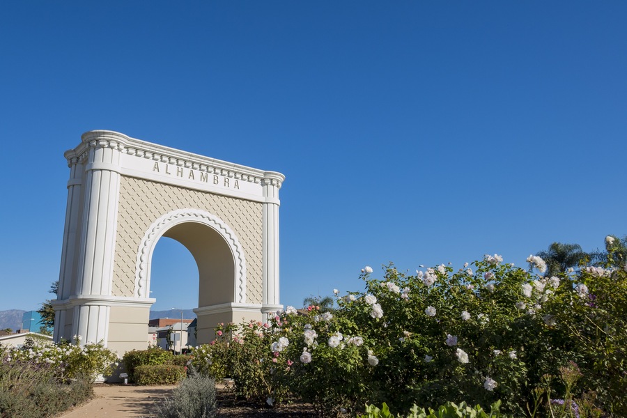 The big Alhambra symbol landmark of Los Angeles, California; Shutterstock ID 529097788; Purchase Order: -