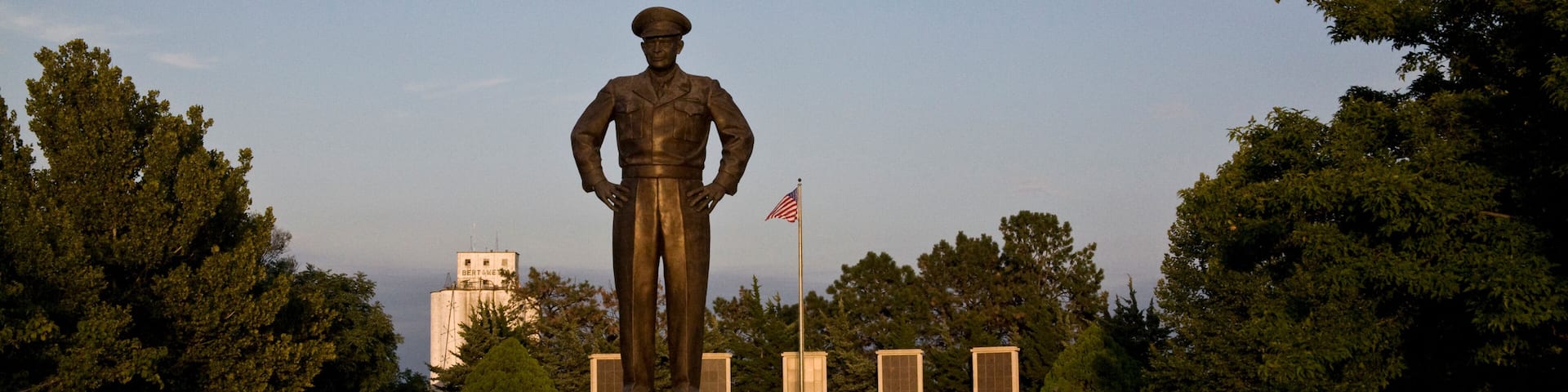 United States, Kansas, Abilene. A monument to Dwight Eisenhower, on the grounds of the Eisehower Center.