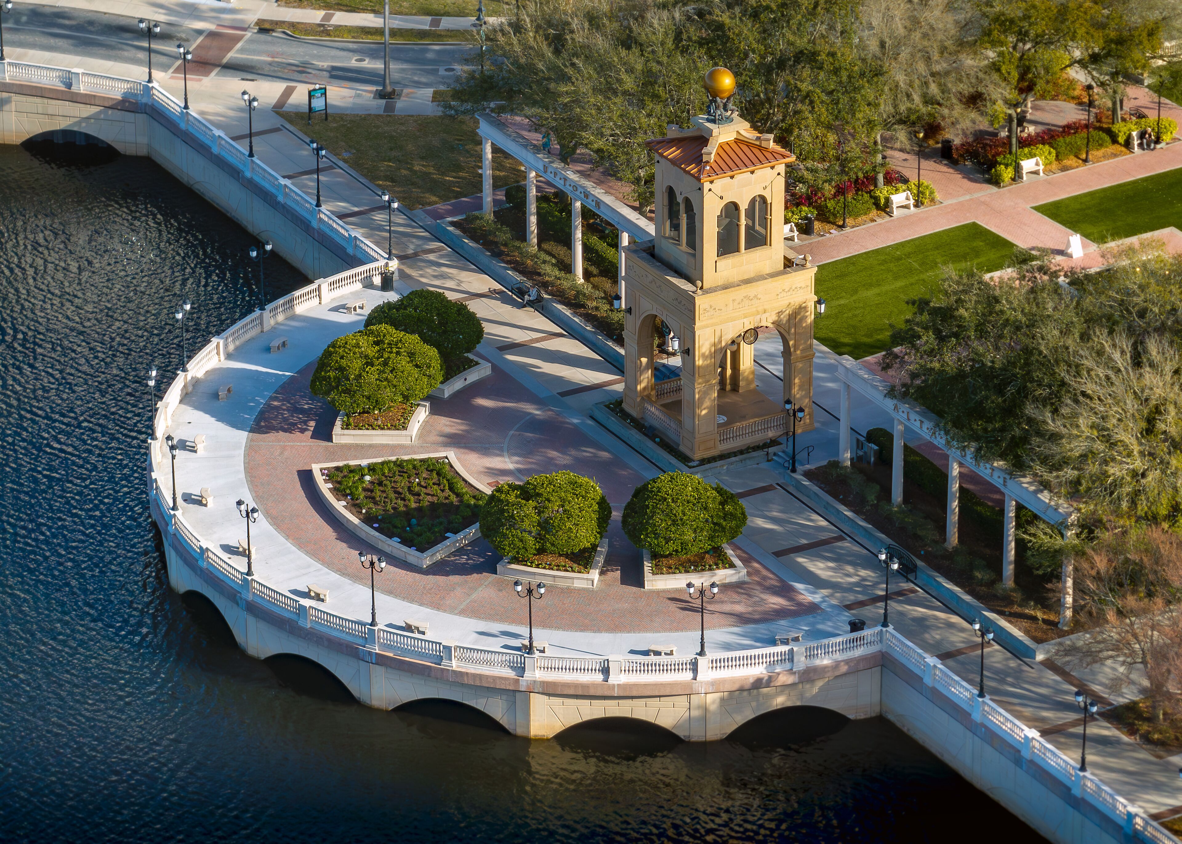 Aerial photograph of Uptown Altamonte Springs, Florida, February 7, 2024. Cranes Roost Park