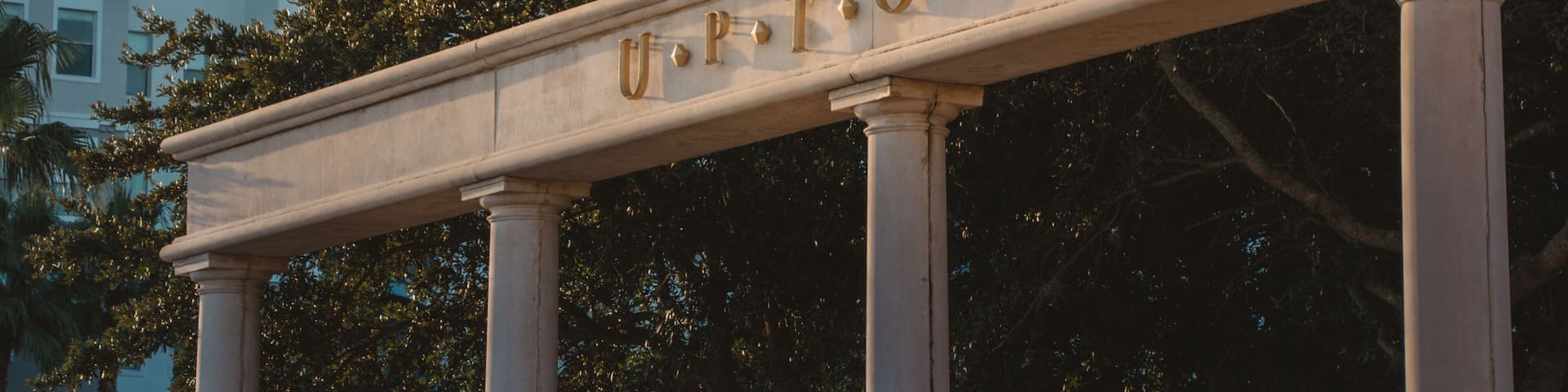 Uptown columns at Cranes Roost in Altamonte Springs a suburb of greater Orlando, Florida