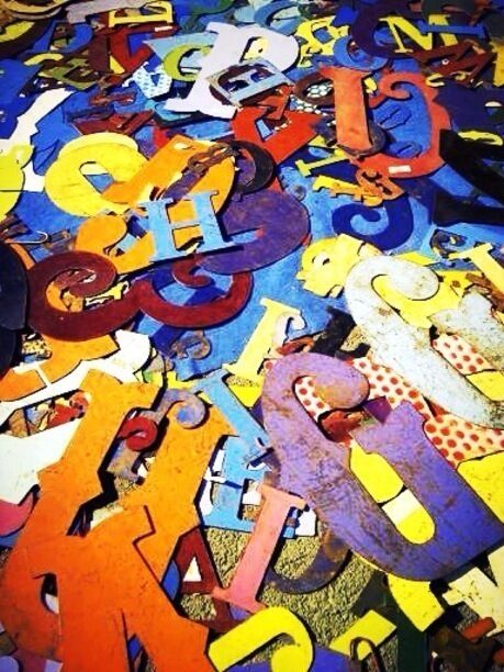 #localgem
This is a stand that had these great big metal  letters cut out and laid out on the ground. Reminded me of a carnival.