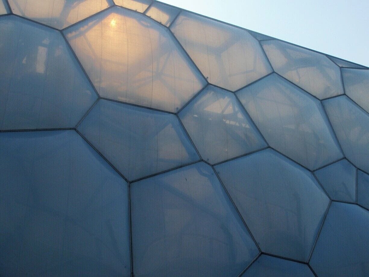 Interesting architecture at the Water Cube.