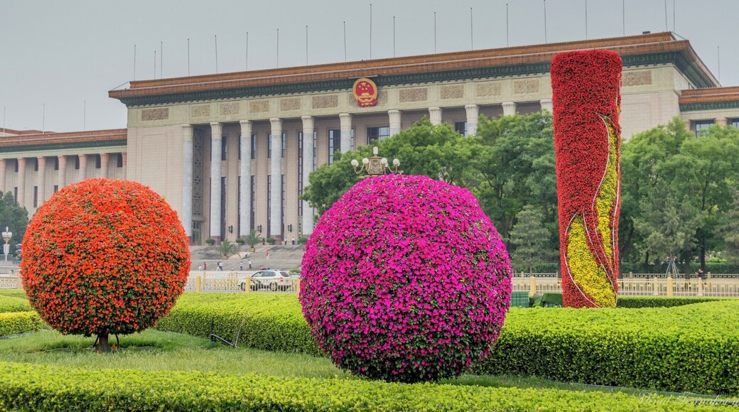 The great hall of People is situated right next to the Tiananmen Square. It is a massive building with an interesting architecture. The effort Chinese government put on to keep this area clean and beautiful is impressive. Specially, as it is visited by thousands of people per day, the maintenance of this cleanliness is amazing.