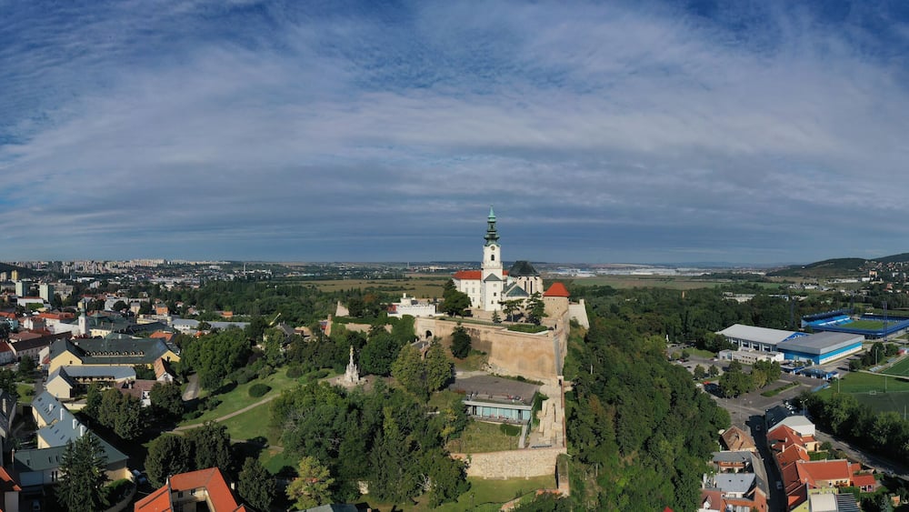 Aerial view of the castle in the city of Nitra in Slovakia