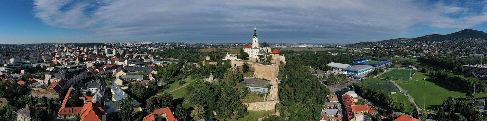 Aerial view of the castle in the city of Nitra in Slovakia