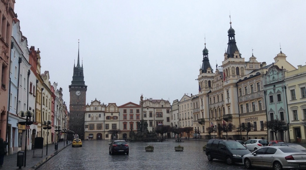 Main square in Pardubice, East Bohemia. Possibly one of the nicest squares in Central Europe, with very few tourists! Must be lovely in the summer months.
Train from Prague takes around 1 hour.