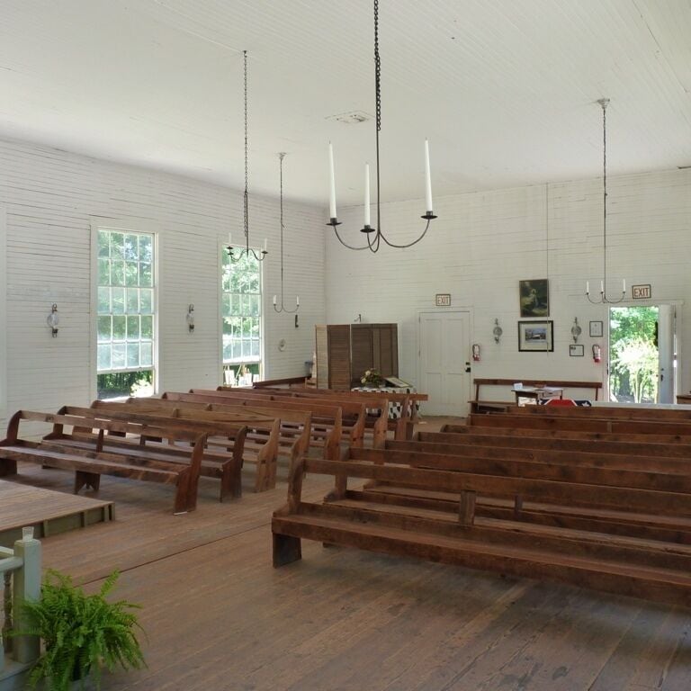 Lovely wooden church in the wildwood 