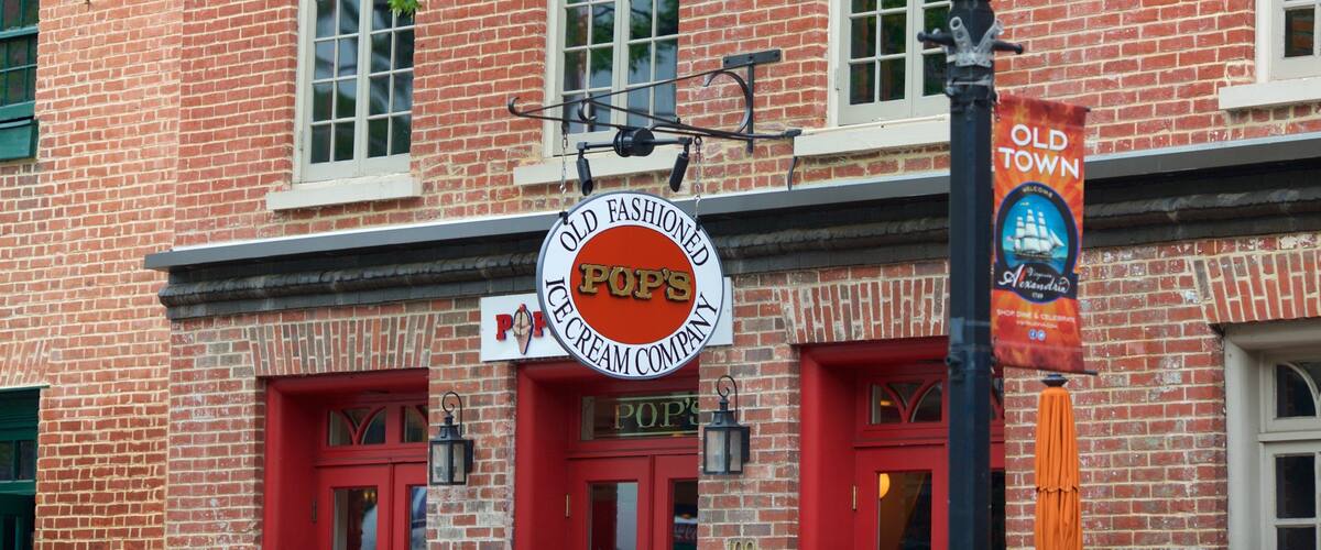 Alexandria featuring heritage elements and signage