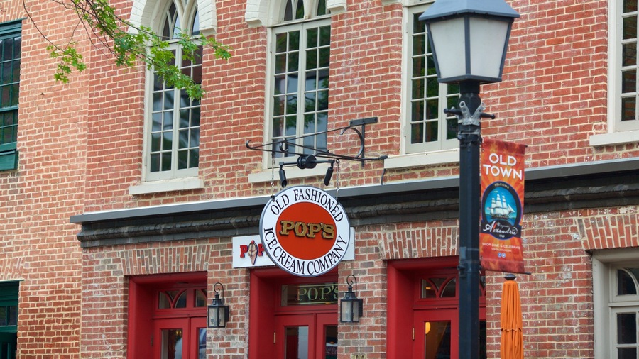 Alexandria featuring signage and heritage elements