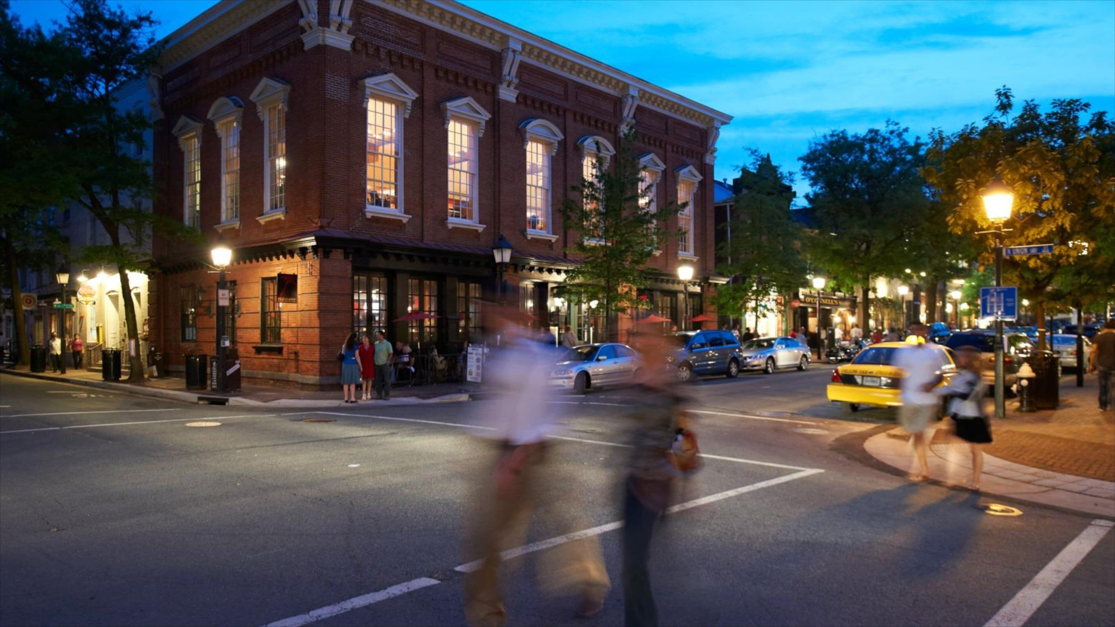 Alexandria mostrando una ciudad, escenas nocturnas y escenas urbanas