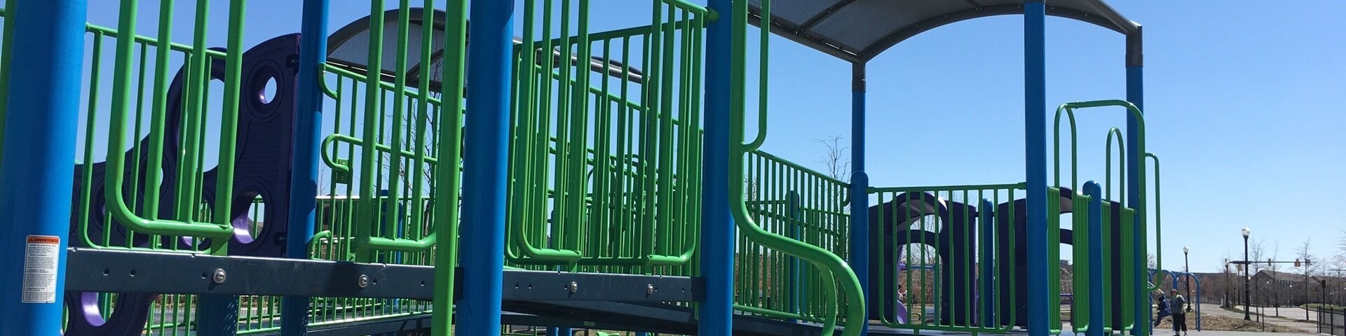 Honestly this picture doesn't compare. The park is about six basic parks combined. It's very new looking and up kept. Hours are spent here with endless activity bikes for rent, and a train to watch pass by once and a while.