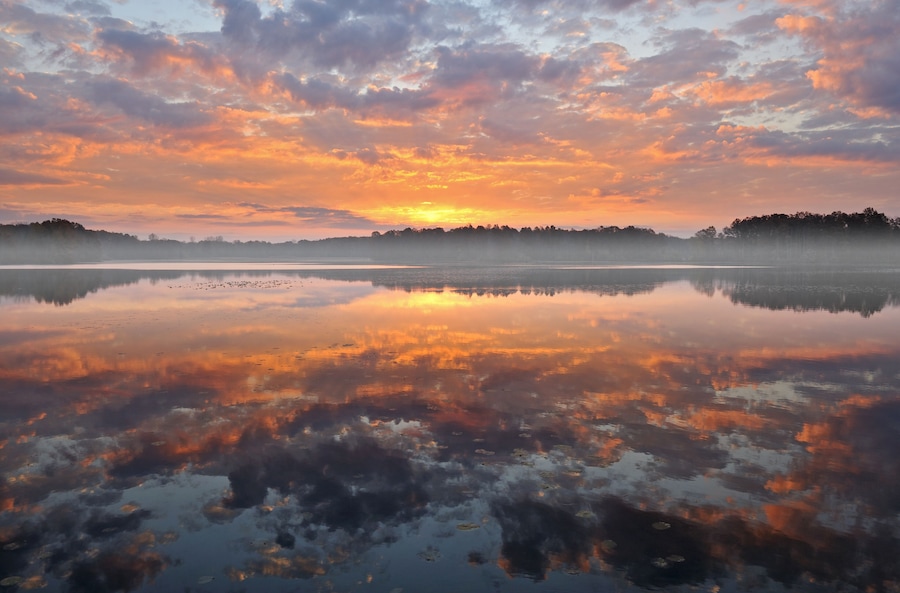 Foggy Sunrise Eagle Lake