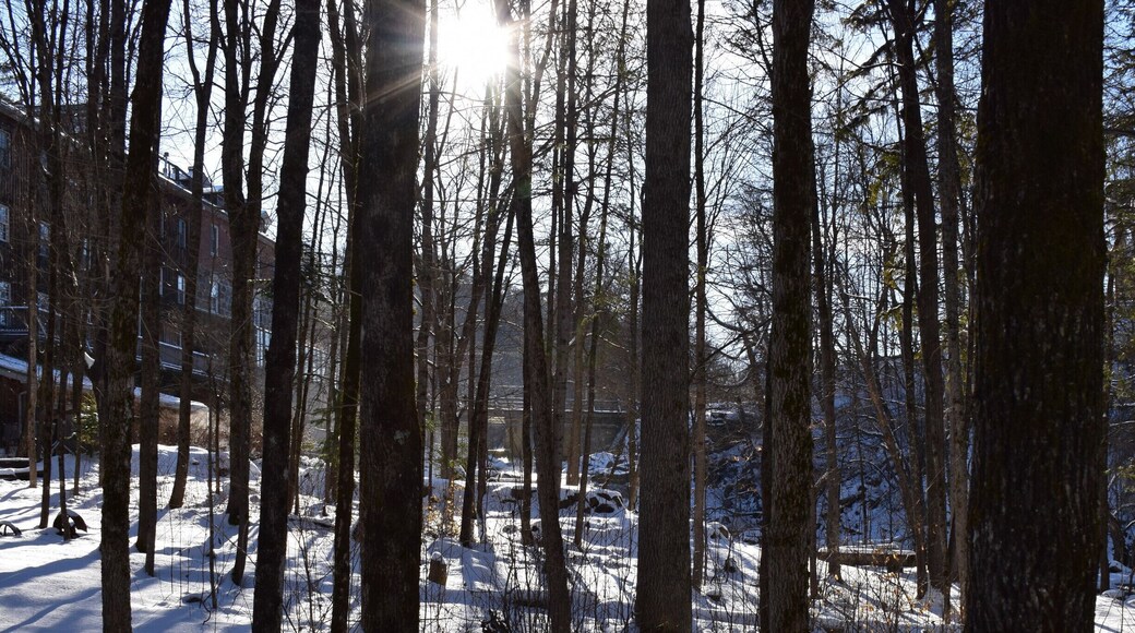 The long shadows of the winter solstice at the beautiful Wakefield Inn near the Gatineau Park in Quebec., Canada. #snow