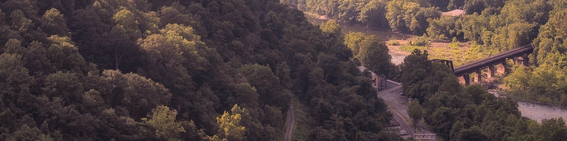 Looking down on the historic town of Thurmond, WV