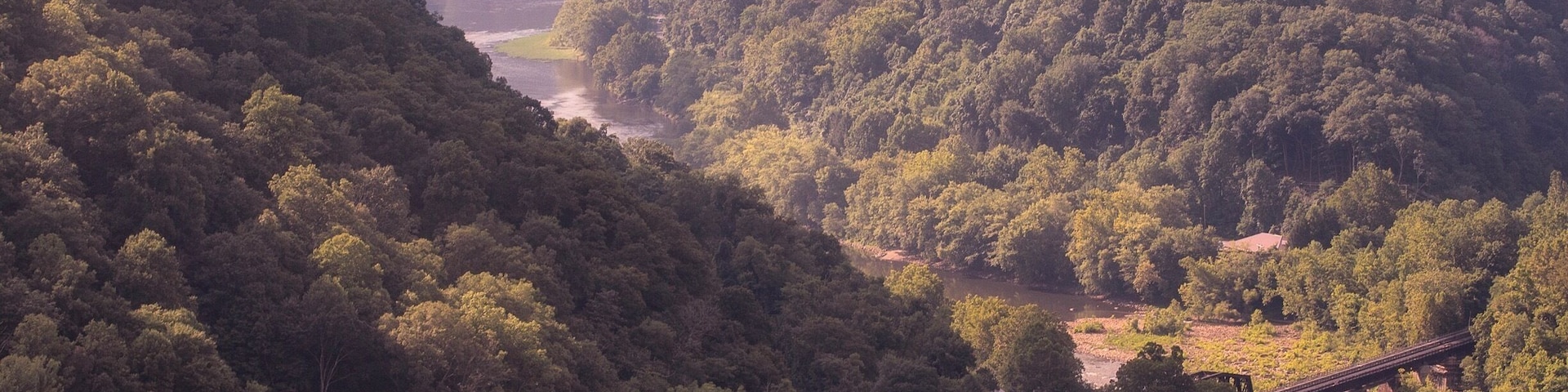 Looking down on the historic town of Thurmond, WV