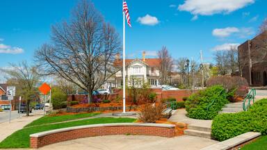 Historic building on Main Street in historic center of Andover, Massachusetts, MA, USA.