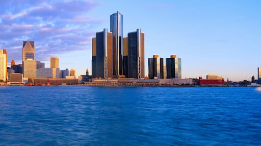 Renaissance Center, Detroit, Sunrise, Michigan