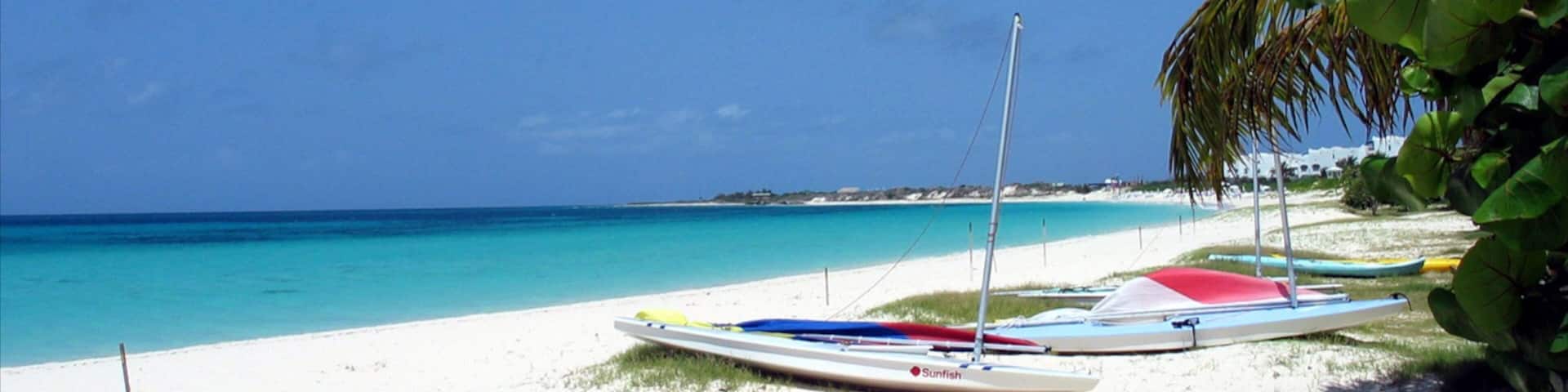 Anguila que incluye una playa, escenas tropicales y vistas panorámicas