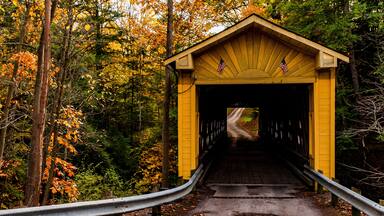 Historic Windsor Mills Covered Bridge in Autumn - Ashtabula County, Ohio
