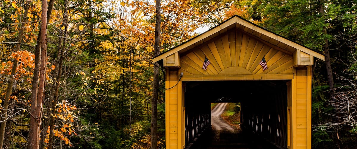 Historic Windsor Mills Covered Bridge in Autumn - Ashtabula County, Ohio