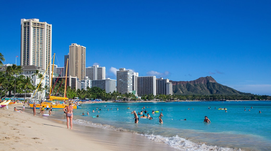 Waikiki Beach featuring general coastal views, a beach and swimming