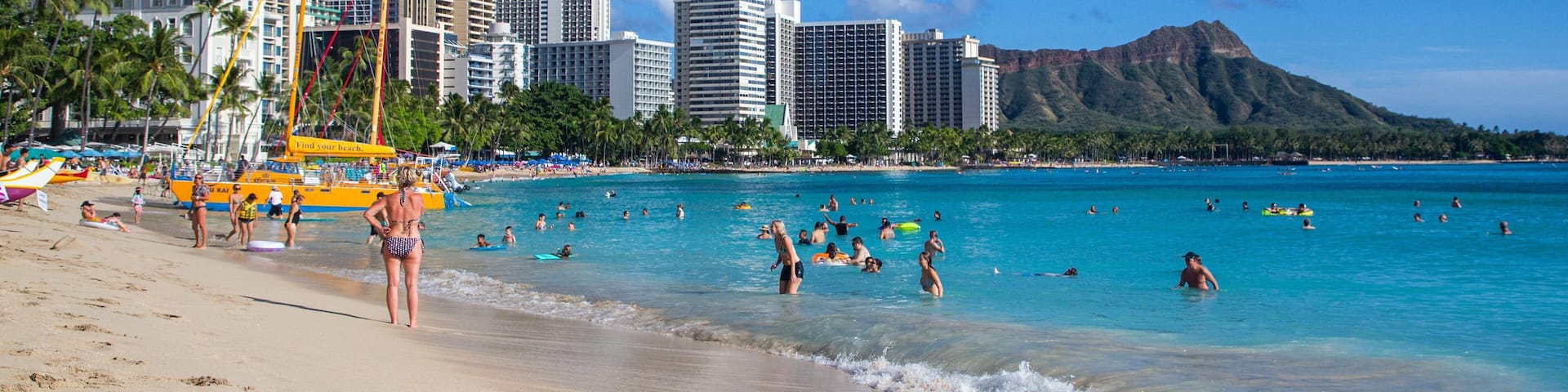 Waikiki Beach featuring general coastal views, a beach and swimming