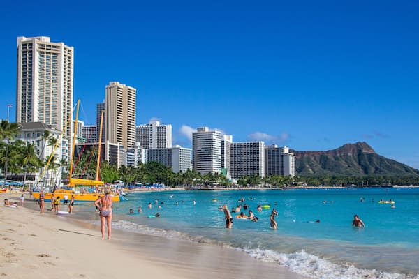 Waikiki Beach featuring general coastal views, a beach and swimming