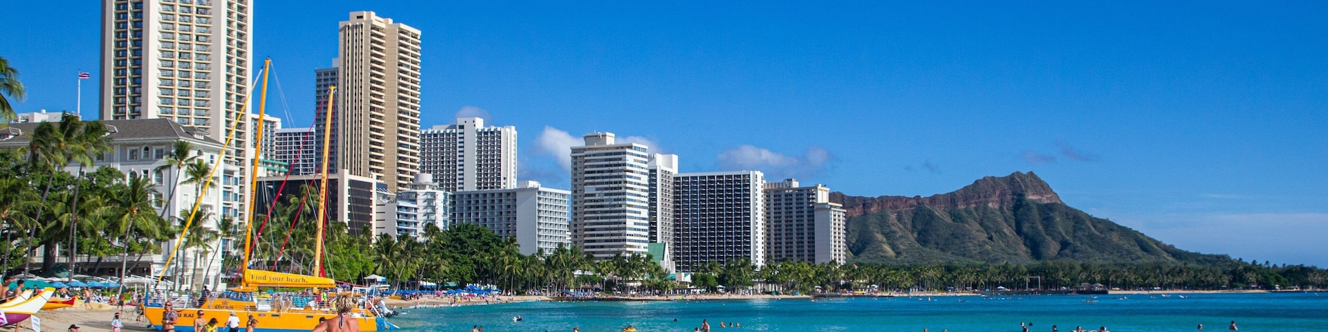 Waikiki Beach featuring general coastal views, a beach and swimming