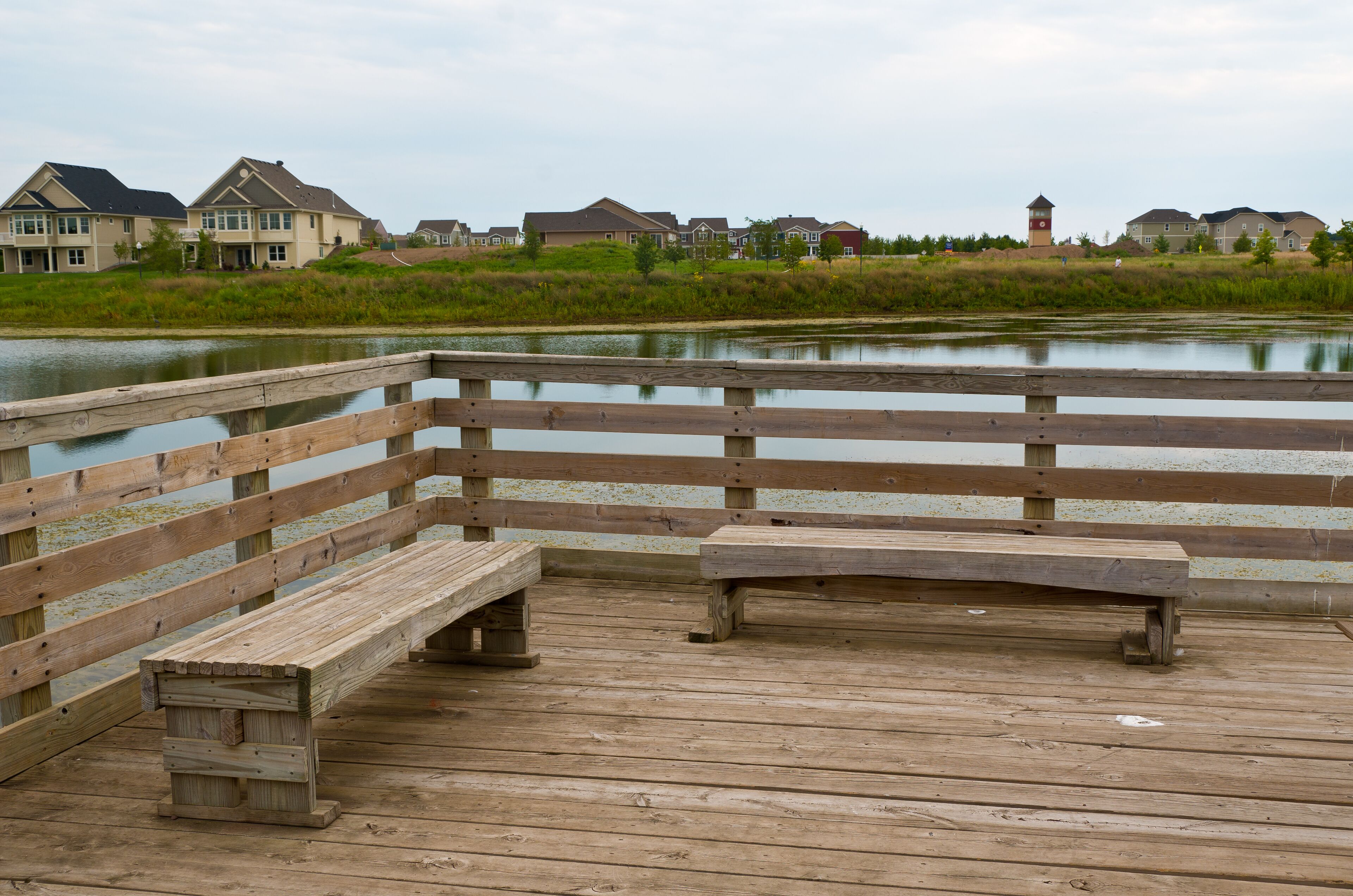 A Wooden Pier on a Summers Afternoon on Cobblestone Lake, Apple Valley Minnesota