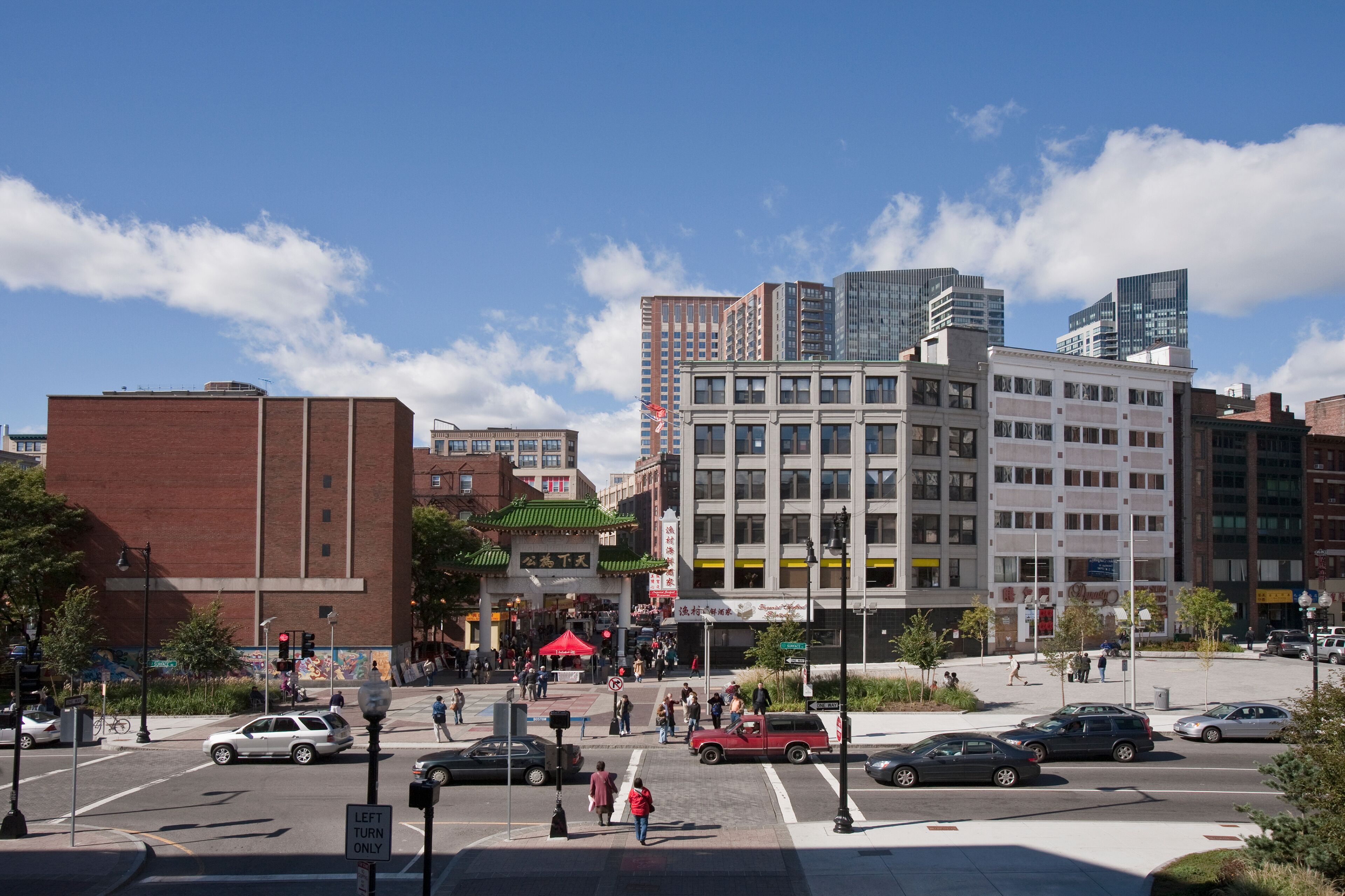 Buildings in a city, Chinatown, Boston, Massachusetts, USA