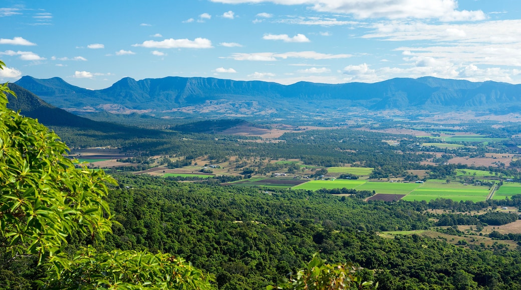 Mount French lookout overlooking Boonah and the Scenic Rim in Queensland during the day. The mountain is 579m above sea level and apart of the Moogerah Peaks National Park.