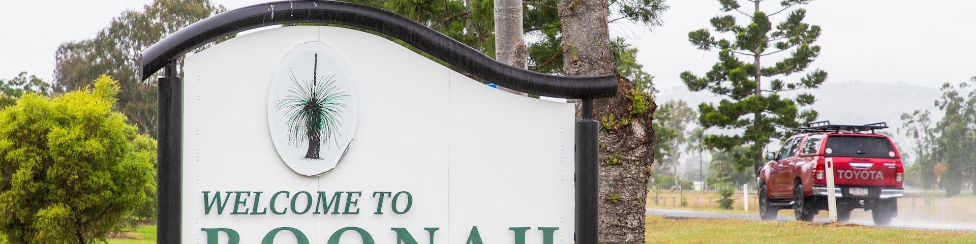 Boonah which includes signage and a park