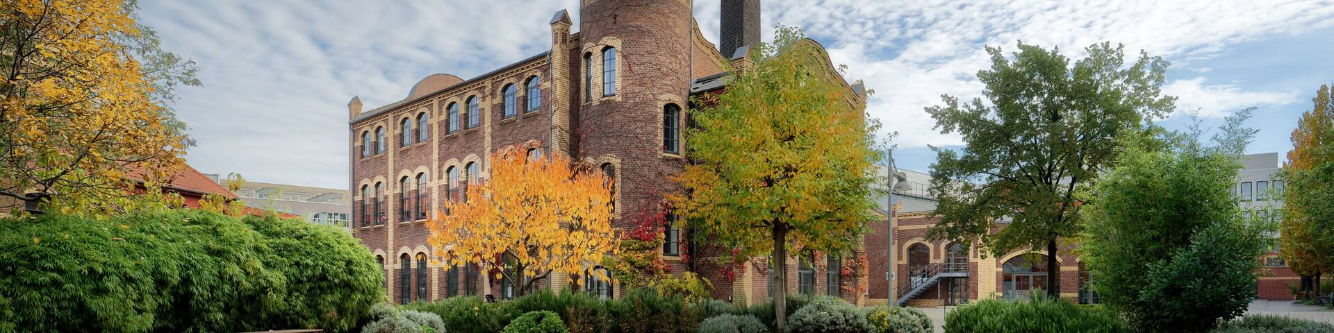 preserved historical industrial culture in cologne ehrenfeld on the site of the former Vulkan luminaire factory in autumn mood