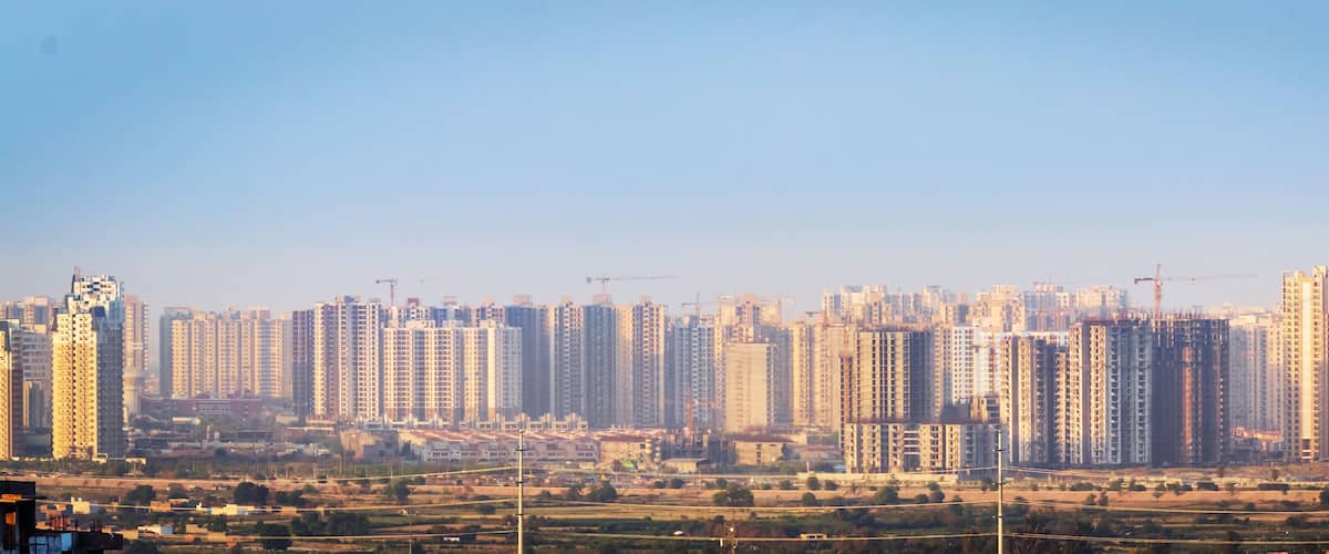 view of high rise buildings in greater Noida NCR, India
