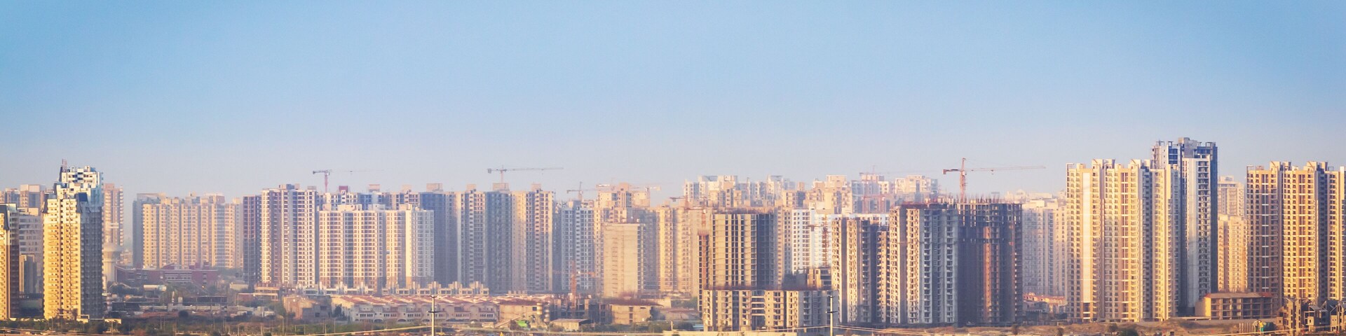 view of high rise buildings in greater Noida NCR, India