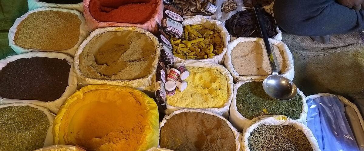 Spices! Stuff that makes Indian curries. A must in every kitchen! A multitude of flavours, that make your taste buds party, like no tomorrow! 
www.thecubicletraveller.com