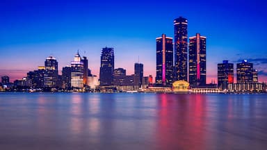 Detroit Skyline, the view from Windsor, Ontario, Canada.