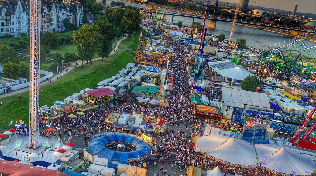 Every summer starting in mid-July, one of Germany's biggest fair is held by the Rhine River in Oberkassel, Düsseldorf. The fair goes on for 10 days with fireworks at the beginning and the end. There are plenty of rides to choose from along with different Biergartens and food stands. #LoveMyTown More info for the current event can be found here: http://www.rheinkirmes.com/