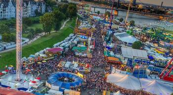 Every summer starting in mid-July, one of Germany's biggest fair is held by the Rhine River in Oberkassel, Düsseldorf. The fair goes on for 10 days with fireworks at the beginning and the end. There are plenty of rides to choose from along with different Biergartens and food stands. #LoveMyTown More info for the current event can be found here: http://www.rheinkirmes.com/