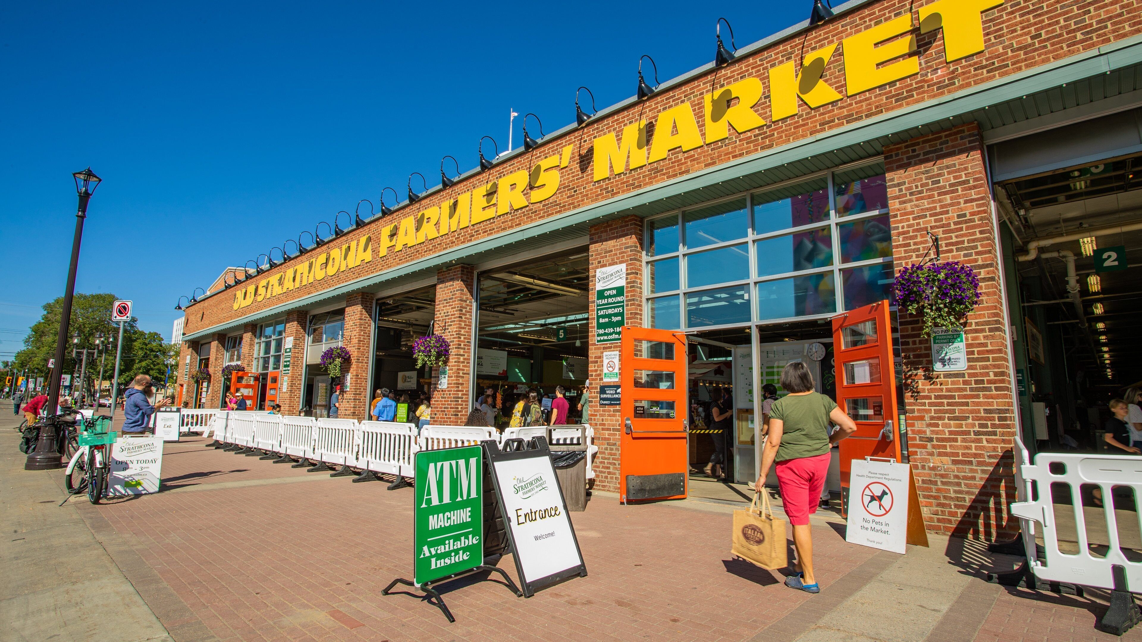 Old Strathcona featuring street scenes and signage
