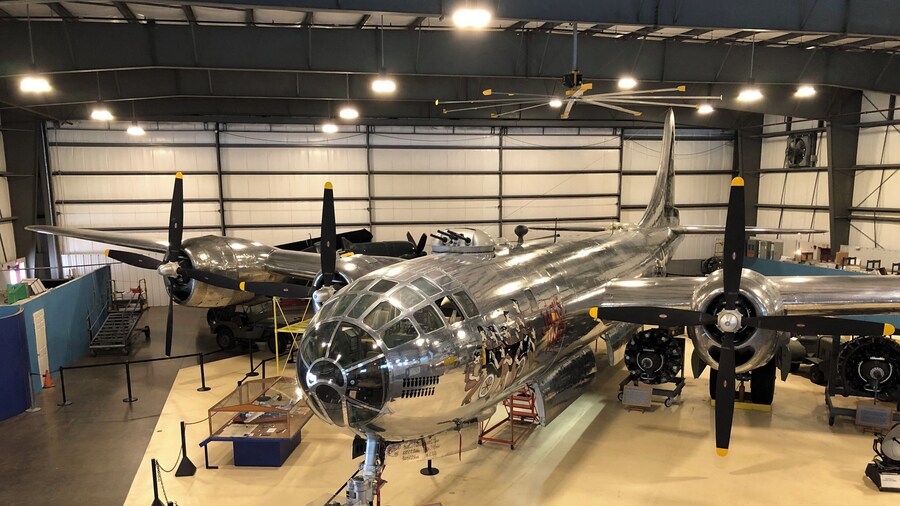 A B-52 bomber from WWII, Zagorski as well as Doman helicopters.
Also historic Wright Brothers engines, Linburgh, Earhart, Wiley Post, and Wright Brothers first flight at Kittyhawk photos.