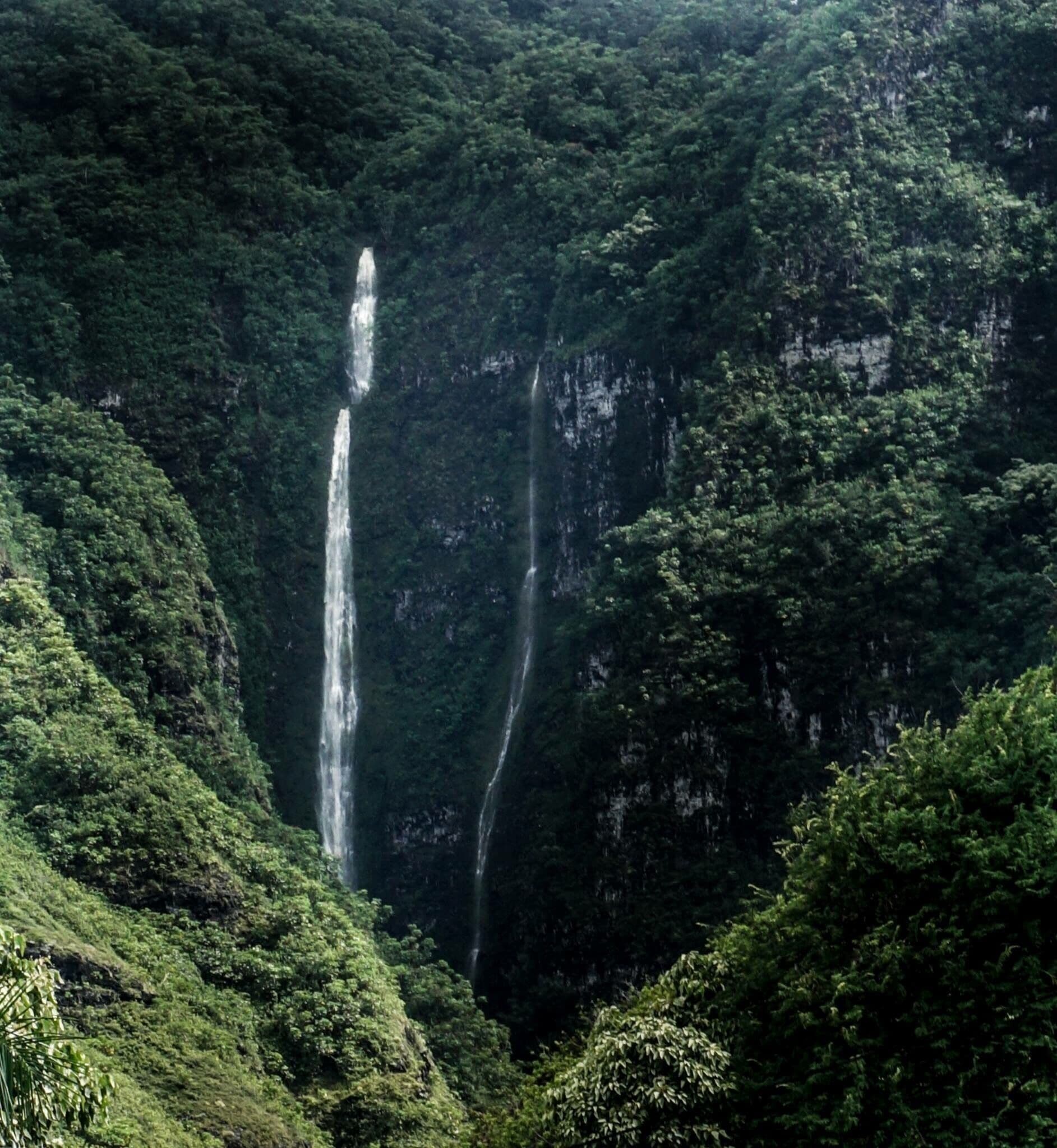 Waterfalls are a common site here in Hawaii. #green  #valley #landscape #mountain #forest #water #stream #trees #waterfall #travel #sky #landscape #nature #naturelovers #beauty #neverstopexploring