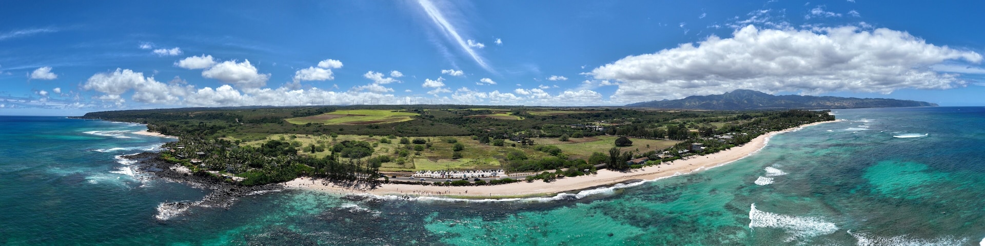 Aerial view of North Shore Oahu, Haleiwa