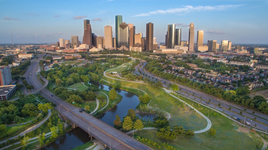 Houston Skyline during late afternoon looking east