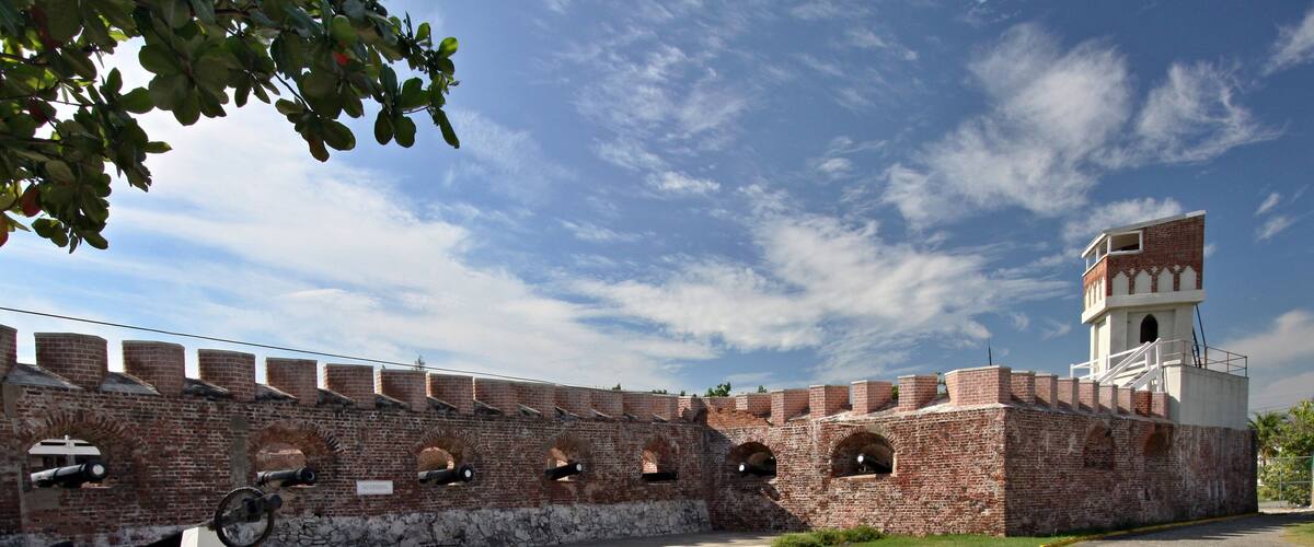 View of Fort Charles Fortress in Port Royal City. Jamaica.