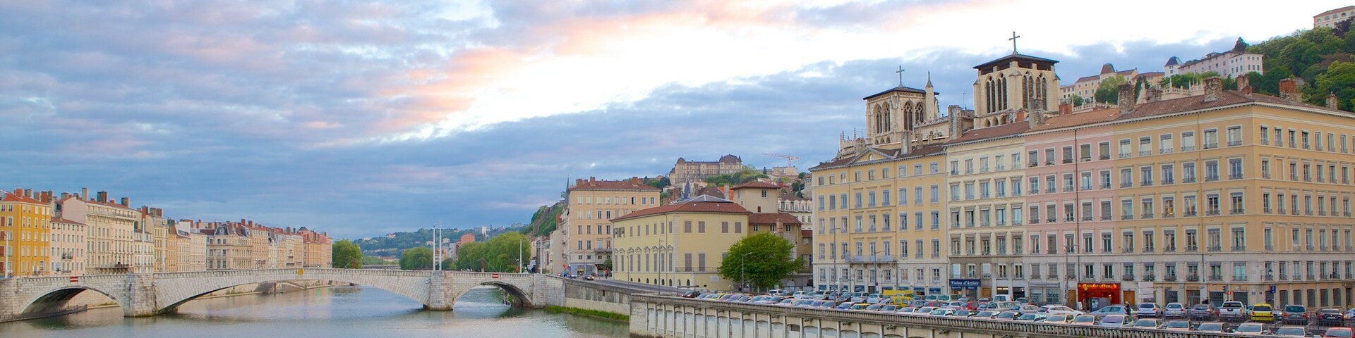 Neuville-sur-Saone featuring a river or creek and a city