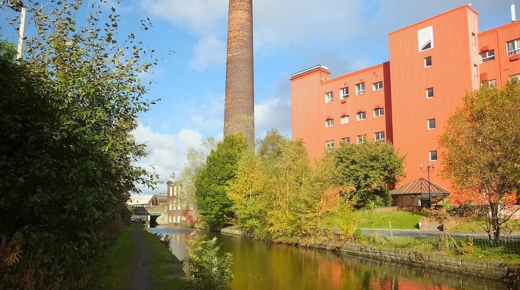 List of mills in Tameside-Clarence Mill: Erected in 1862 during the Lancashire Cotton Famine by William and Henry Bayley as a work creation scheme.A five storey brick building between Clarence Street and the Huddersfield Narrow Canal. Tall chimney. Robert and Joseph Byrom took over in 1871 and by 1896 it had 90,000 spindles.